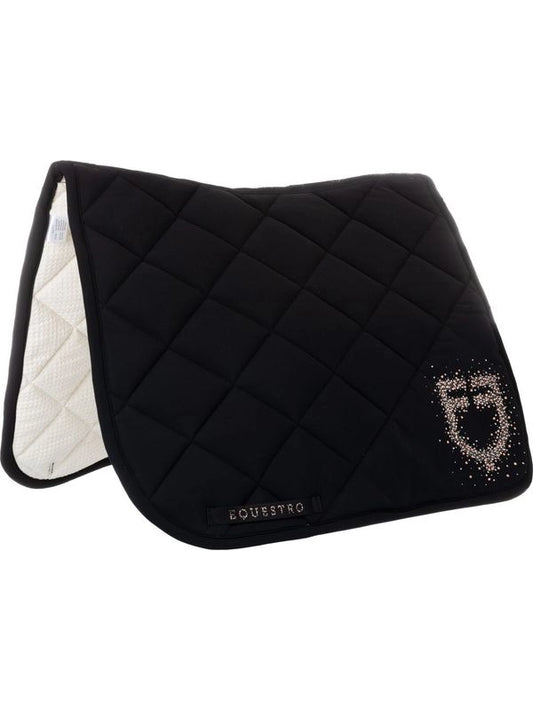Sottosella da dressage in tessuto tecnico con logo in strass
