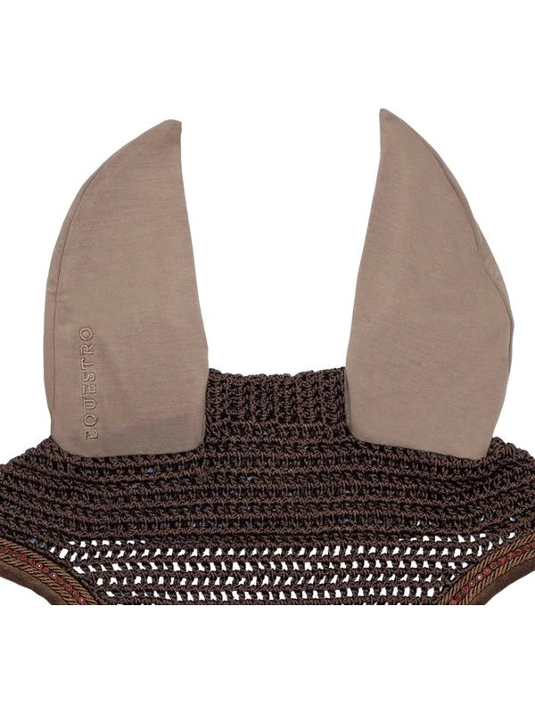 Cuffietta con lavorazione crochet e strass