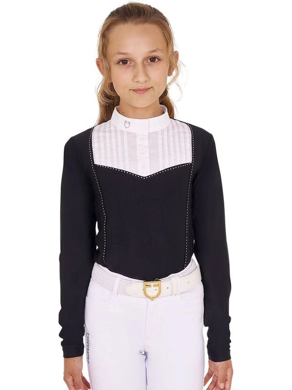 Polo bambina slim fit concorso con strass