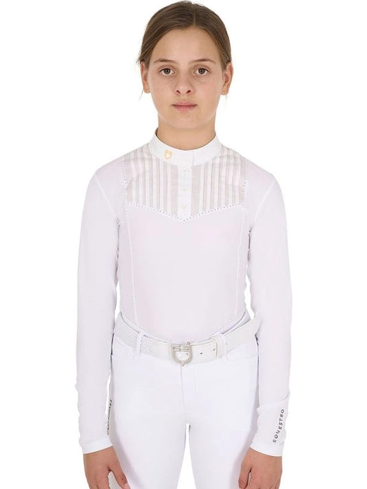 Polo bambina slim fit concorso con strass
