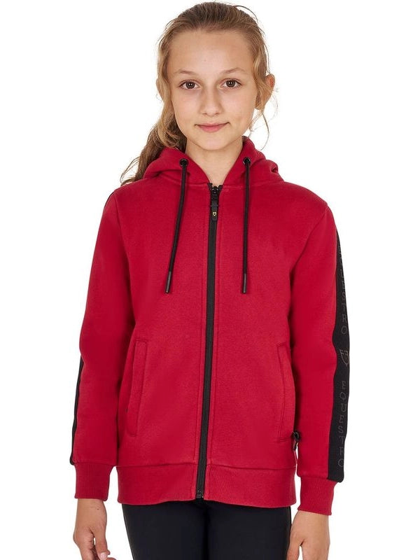 Felpa bambina full zip con pile interno
