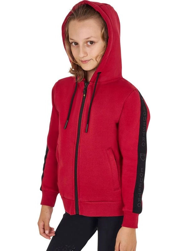 Felpa bambina full zip con pile interno