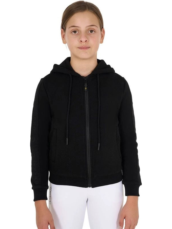 Felpa bambina full zip con pile interno