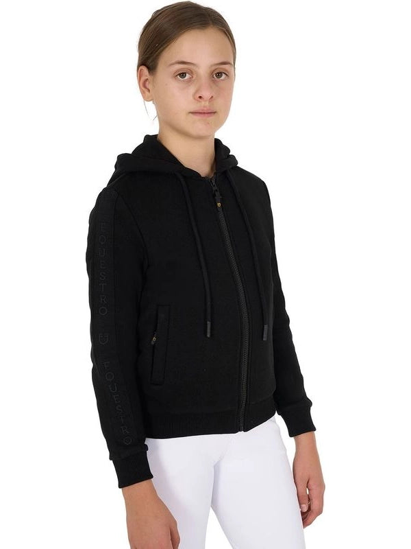 Felpa bambina full zip con pile interno