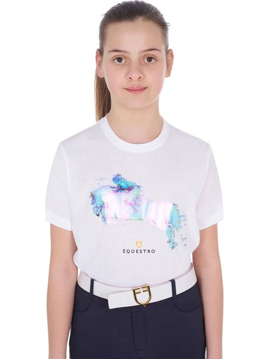 T-shirt bambina slim fit stampa Jump