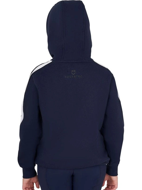 Felpa bambina in cotone con cappuccio e zip frontale
