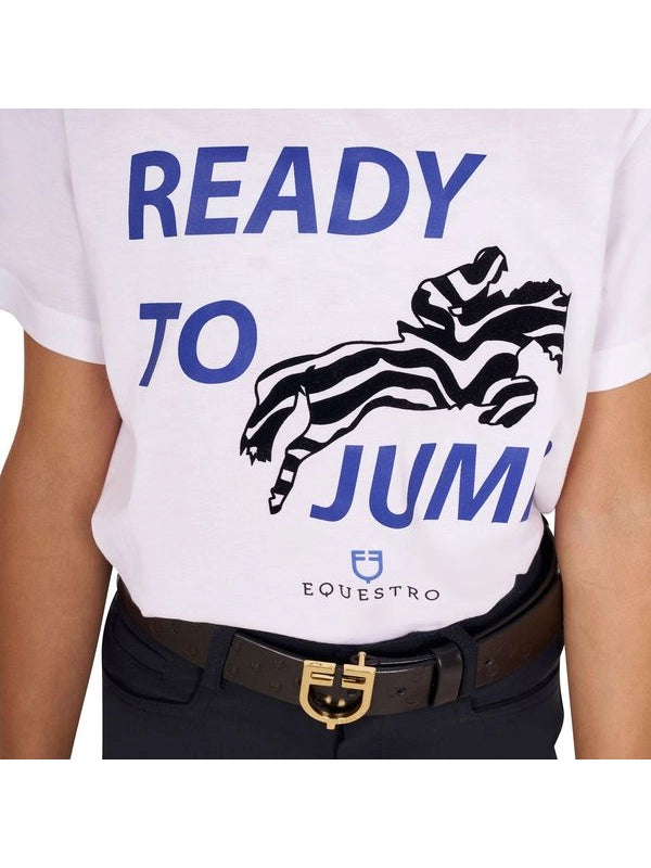T-shirt da bambina in cotone Ready To Jump