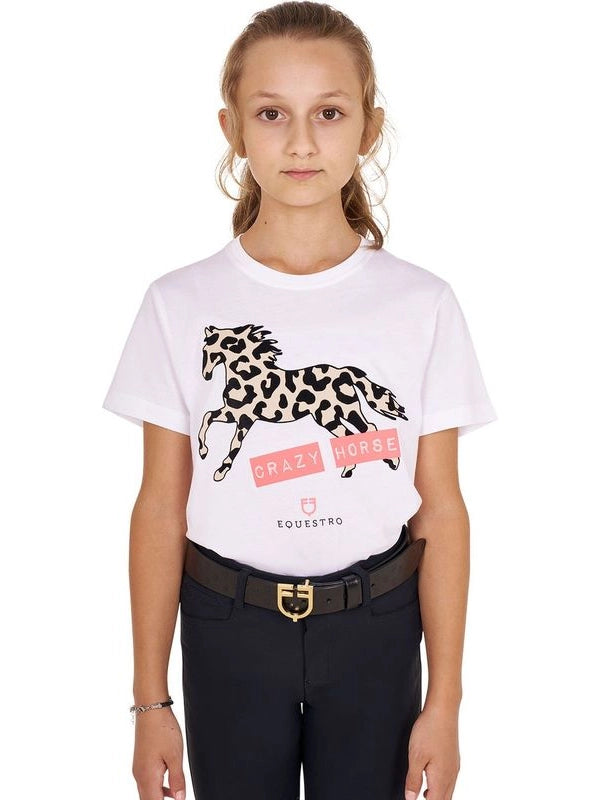 T-shirt da bambina in cotone Crazy Horse
