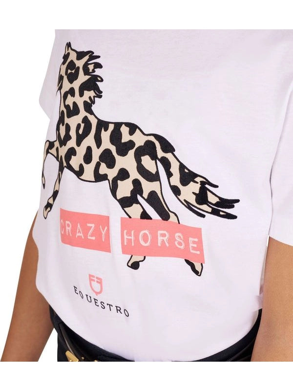 T-shirt da bambina in cotone Crazy Horse