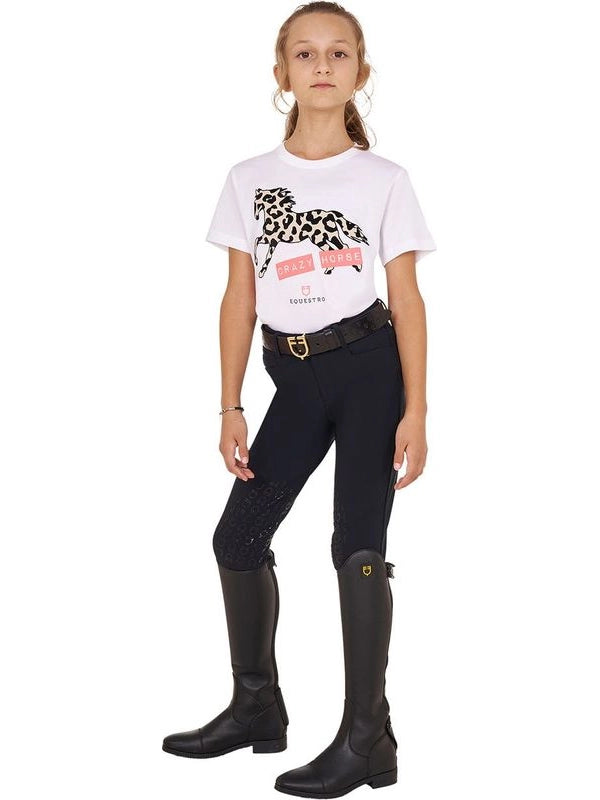 T-shirt da bambina in cotone Crazy Horse