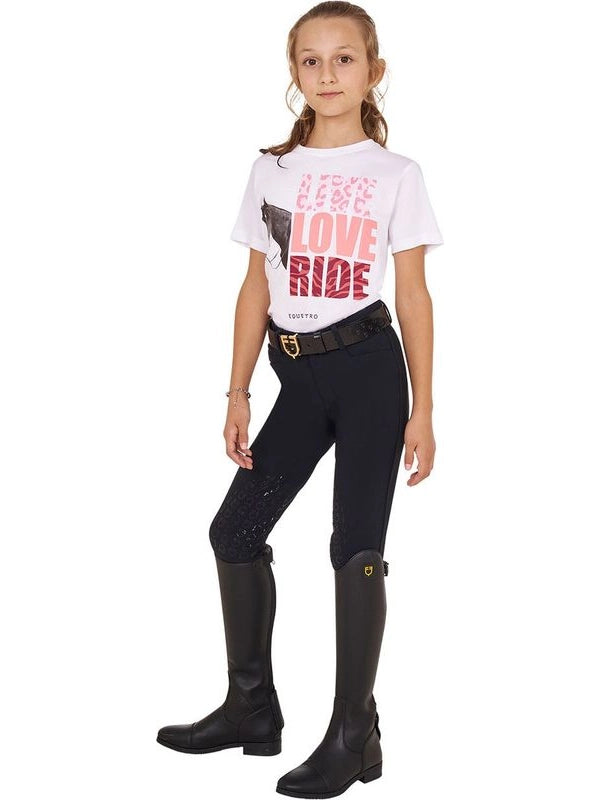 T-shirt da bambina in cotone Live Love Ride