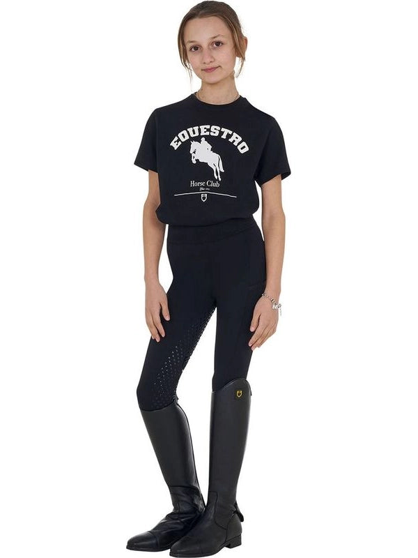 T-shirt bambina Jumping Horse Club in cotone