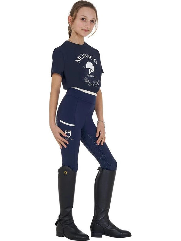 T-shirt bambina Monaco in cotone con strass