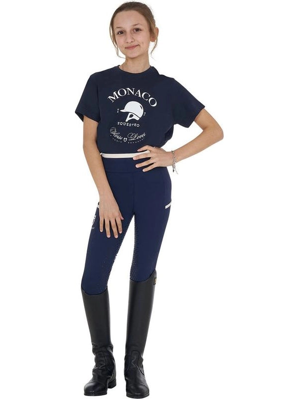 T-shirt bambina Monaco in cotone con strass