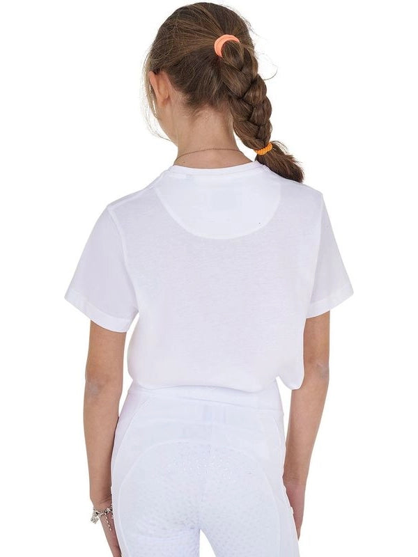 T-shirt bambina Monaco in cotone con strass