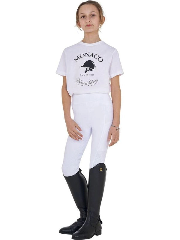 T-shirt bambina Monaco in cotone con strass