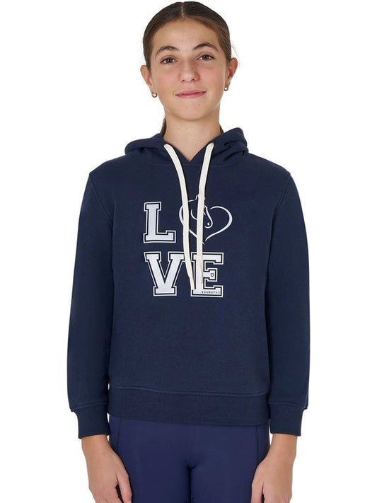 Felpa bambina Winter Love con cappuccio