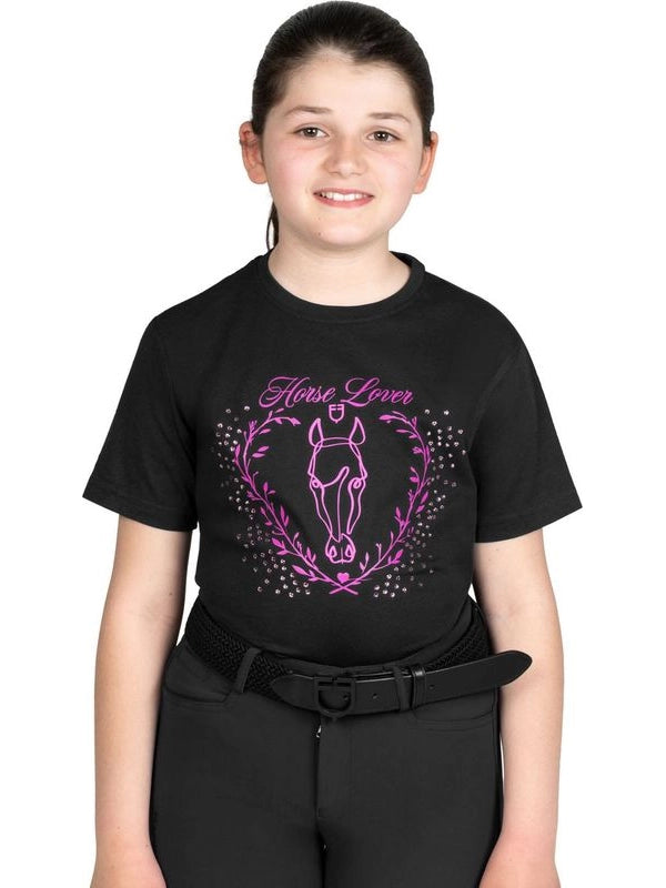 T-shirt bambina Horse Lover in cotone