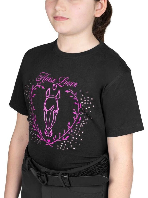 T-shirt bambina Horse Lover in cotone
