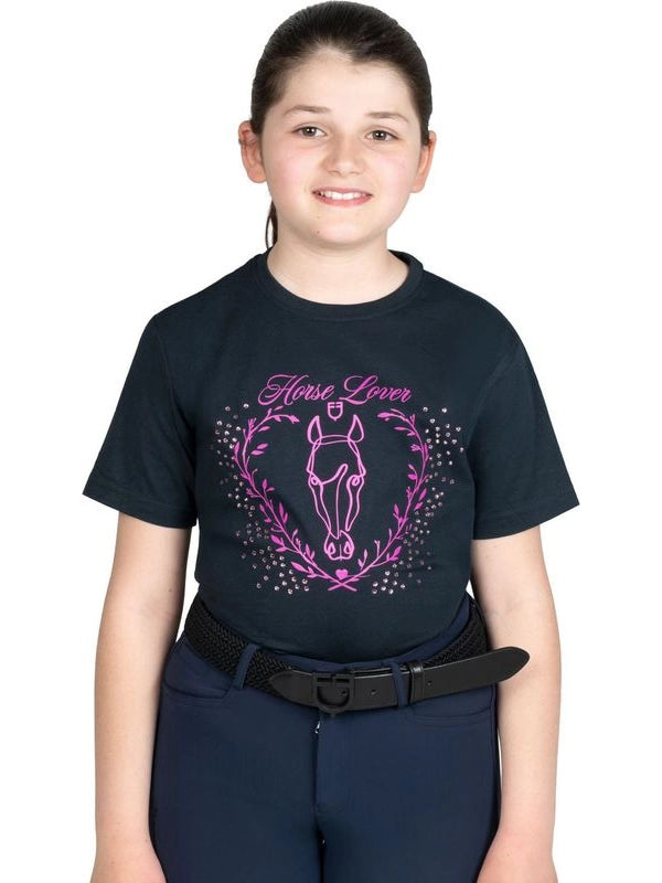 T-shirt bambina Horse Lover in cotone