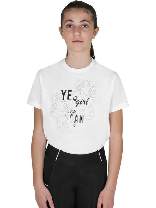 T-shirt bambina Yes Girl You Can in cotone