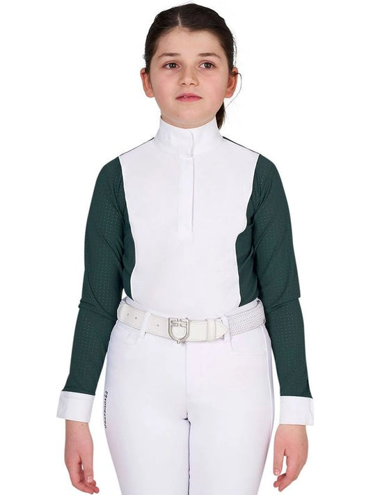 Polo da concorso bambina con traforatura