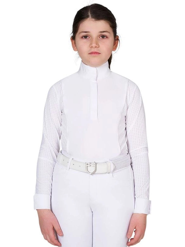 Polo da concorso bambina con traforatura