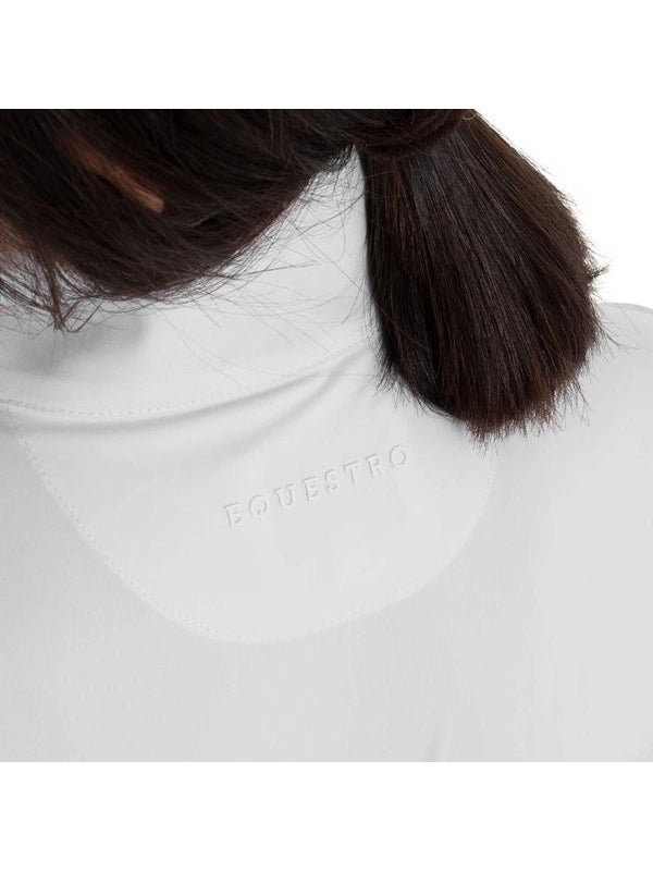 Polo da concorso bambina a manica corta con inserti mesh