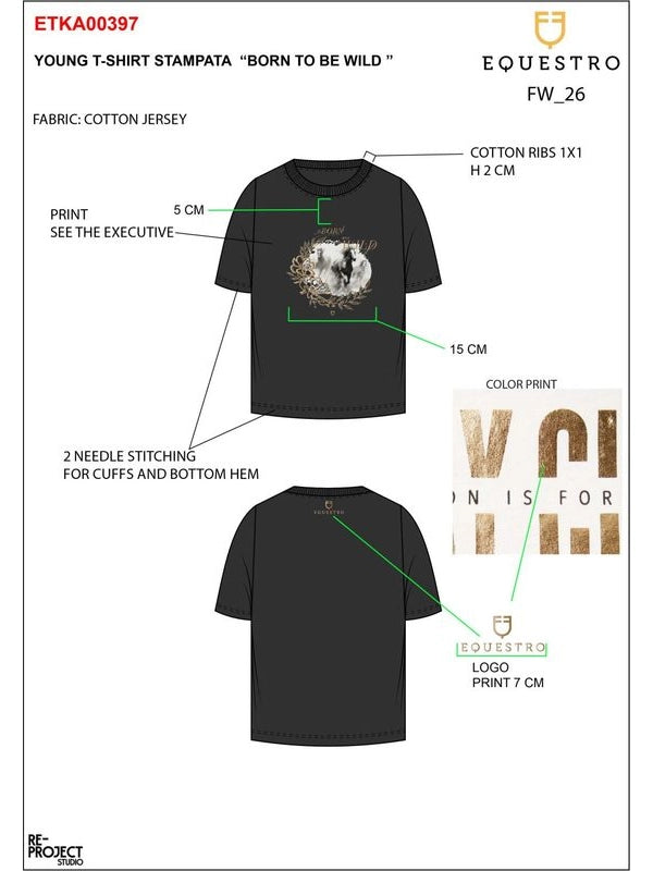 T-shirt bambina Born To Be Wild in cotone