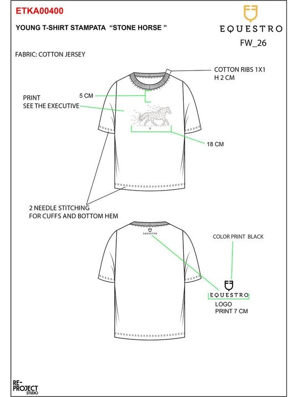 T-shirt bambina Stone Horse in cotone