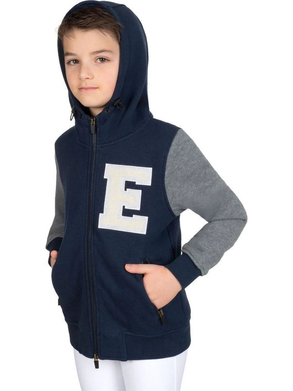 Felpa bambino istituzionale bicolore con zip frontale