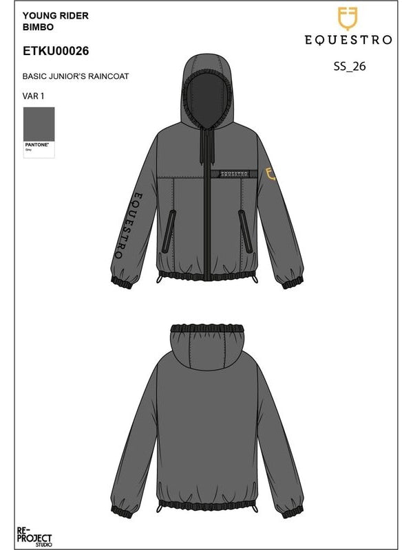 Impermeabile bambini cappuccio e zip antivento