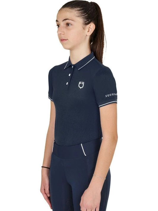 Polo bambini slim fit in tessuto tecnico antibatterico