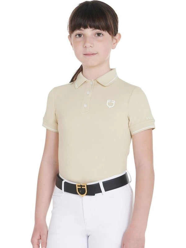 Polo bambini slim fit in tessuto tecnico antibatterico