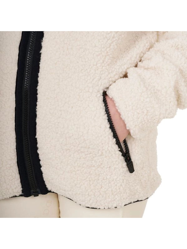 Felpa bambina in pile ricciolo con zip frontale