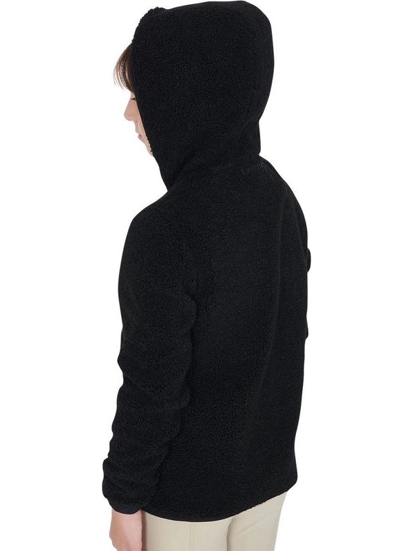 Felpa bambina in pile ricciolo con zip frontale
