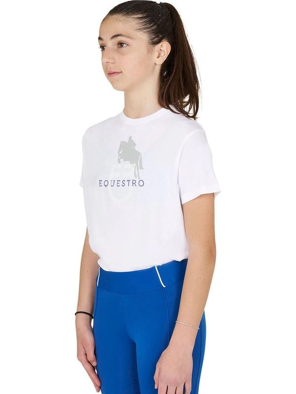 T-shirt bambini unisex Horse Jump Glossy in cotone