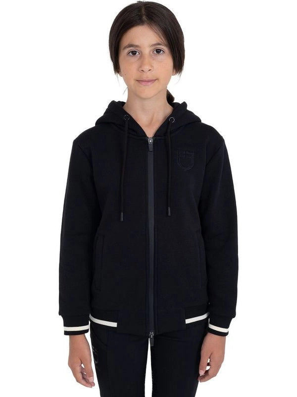 Felpa unisex bambini con cappuccio e zip frontale