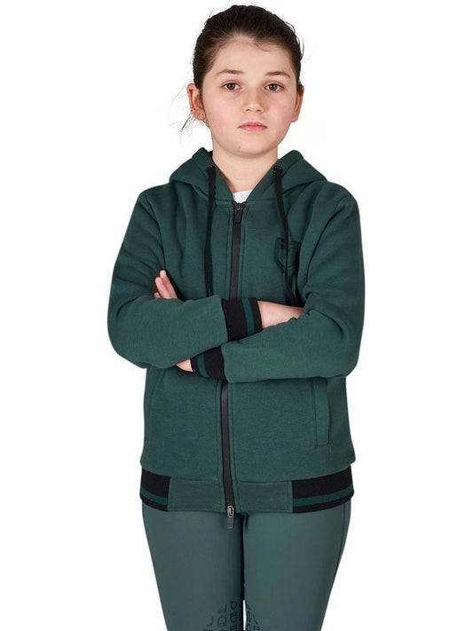 Felpa unisex bambini con cappuccio e zip frontale