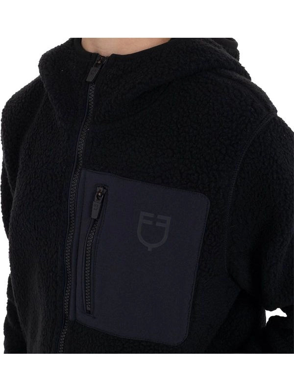 Felpa bambini unisex in pile teddy con zip e cappuccio