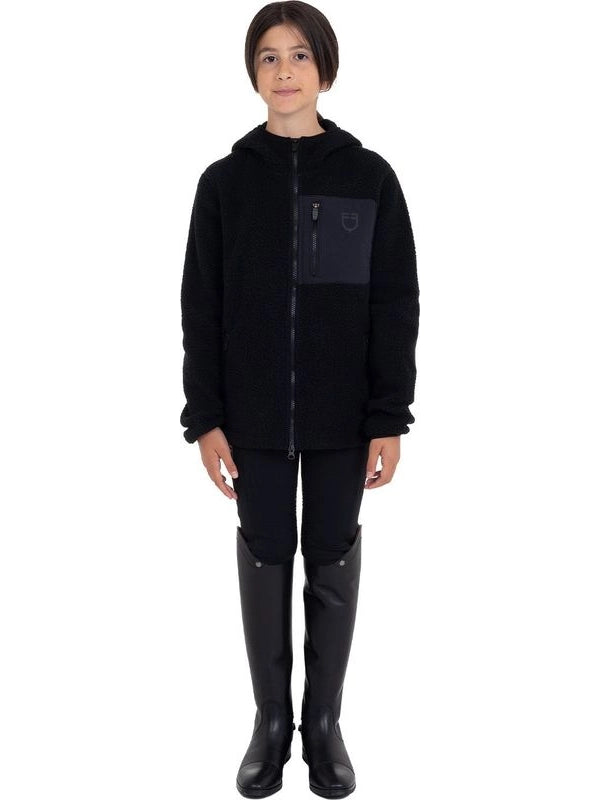 Felpa bambini unisex in pile teddy con zip e cappuccio