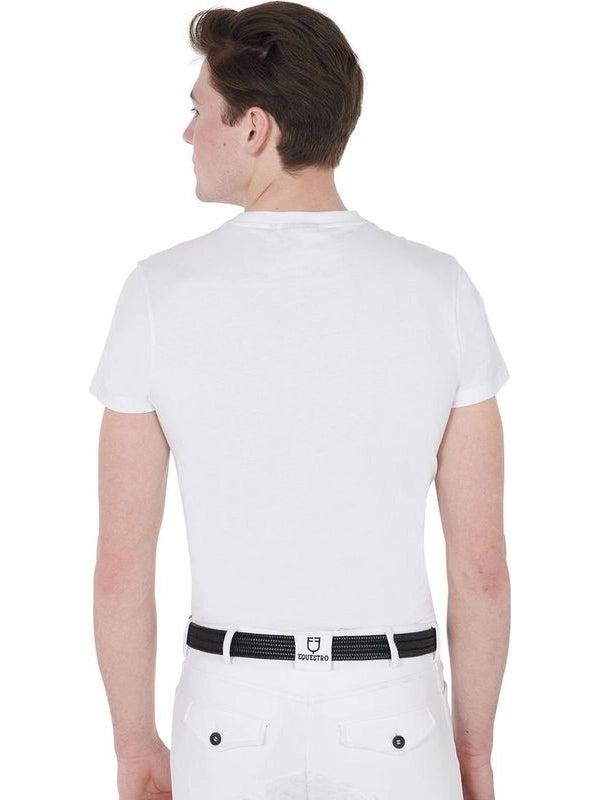 T-shirt uomo slim fit con cavallo da corsa