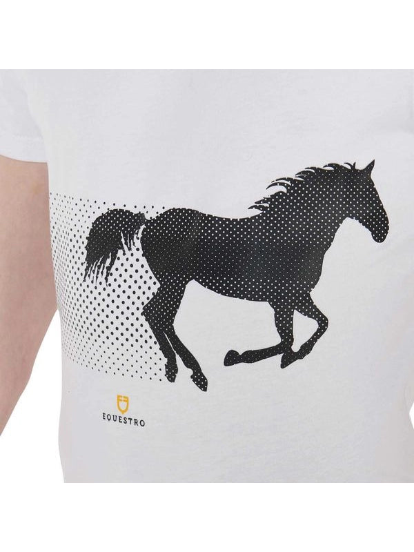 T-shirt uomo slim fit con cavallo da corsa