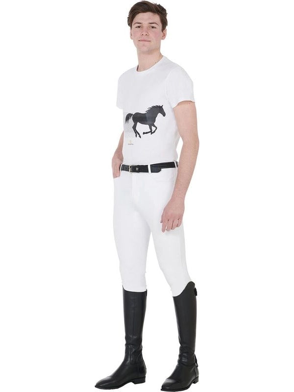T-shirt uomo slim fit con cavallo da corsa