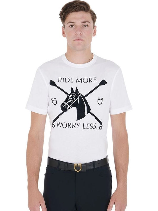 T-shirt uomo slim fit con stampa equestre
