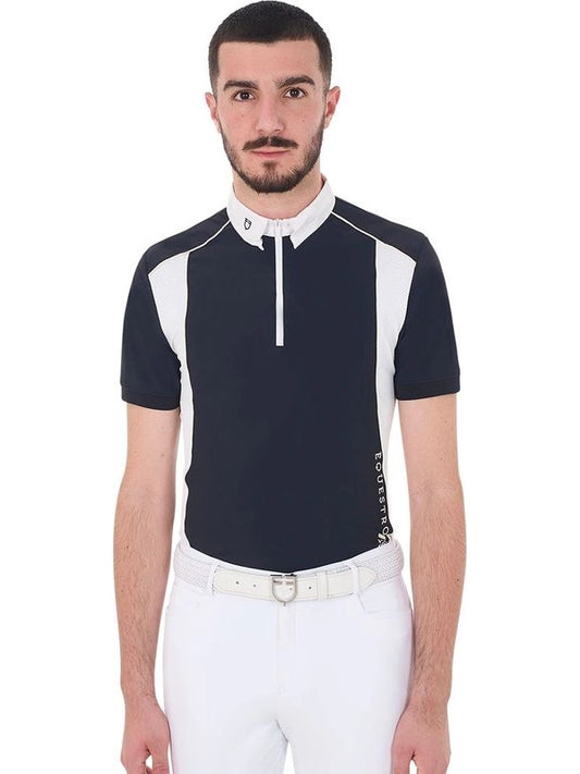 Polo uomo slim fit tessuto tecnico con piping