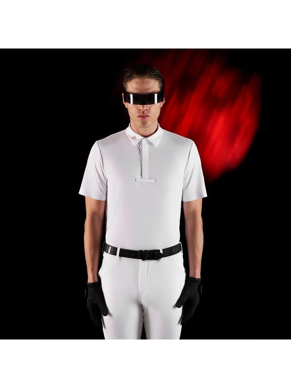 Polo concorso uomo Equestro Ridertechnology manica corta bottoni