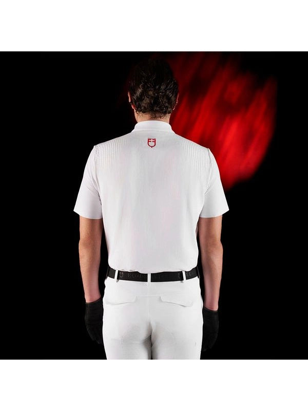 Polo concorso uomo Equestro Ridertechnology manica corta bottoni