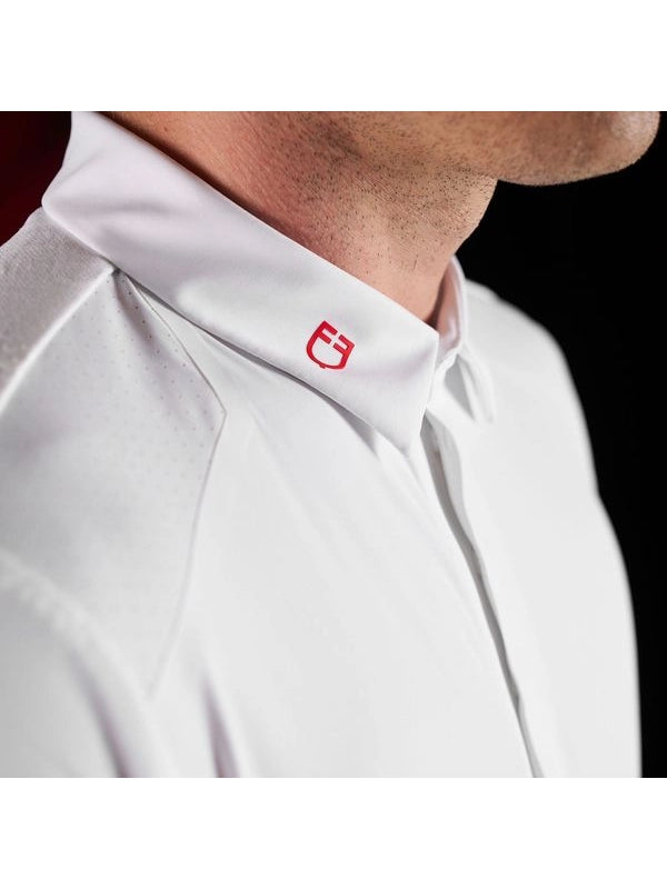 Polo concorso uomo Equestro Ridertechnology manica corta bottoni