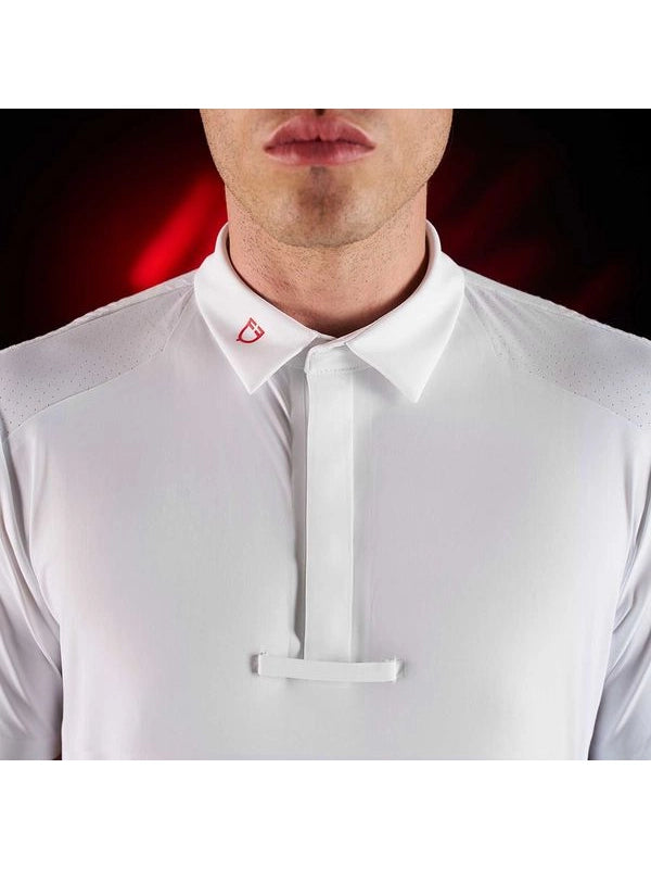 Polo concorso uomo Equestro Ridertechnology manica corta bottoni